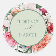 Spring Bouquet in Green und Ivory Wedding Sticker