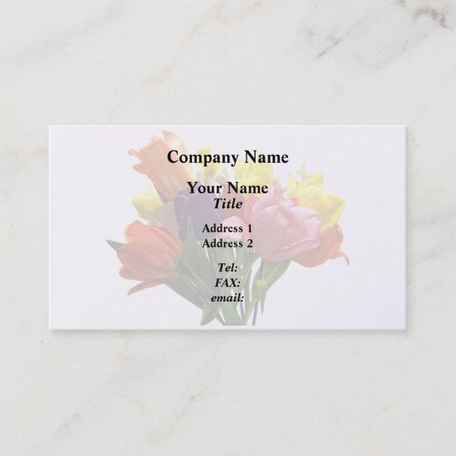 Spring Bouquet mit Tulips und Daffo Business Card Visitenkarte (Vorderseite)