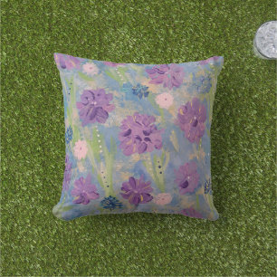 Spring Bouquet Outdoor Accent Pillow 16"x16" Kissen