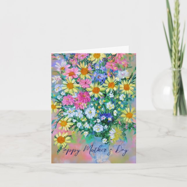 Spring Bouquet-Tag der Mutter Karte (Vorderseite)