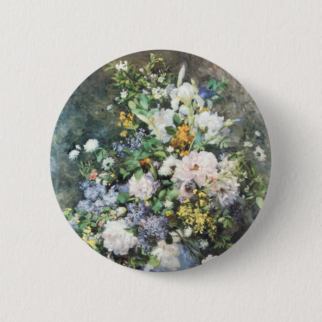 Spring Bouquet von Pierre Renoir, Vintage Blume Button (Vorderseite)