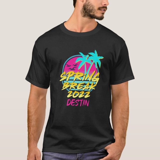 Spring Break 2022 Retro 80er 90S Destin, Fl Family T-Shirt (Vorderseite)