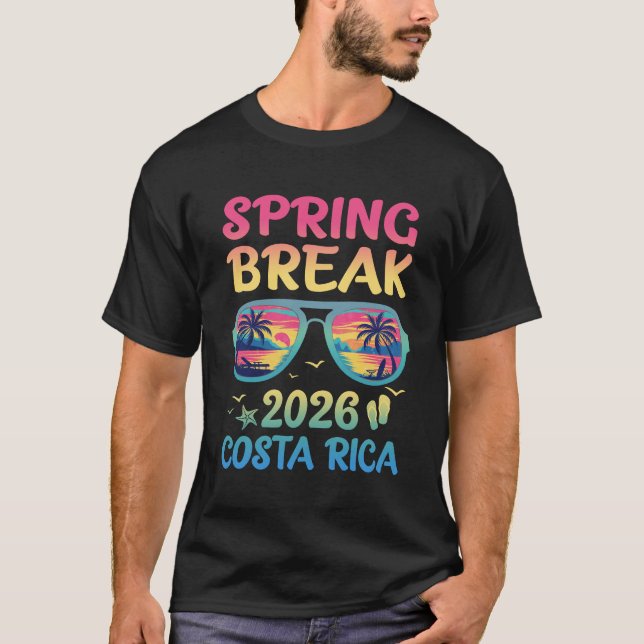 Spring Break Costa Rica 2026 Vacation Trip Sunglas T-Shirt (Vorderseite)