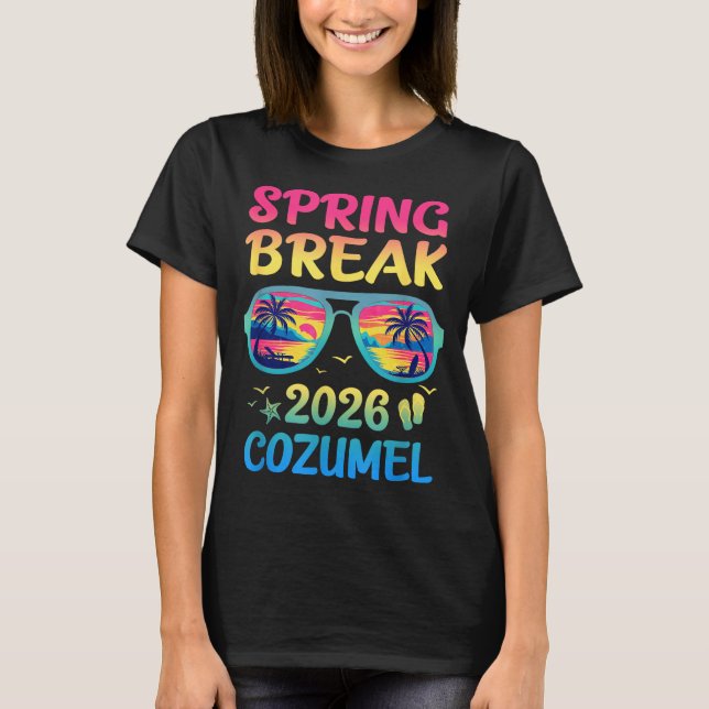 Spring Break Cozumel 2026 Vacation Trip Sungles  T-Shirt (Vorderseite)