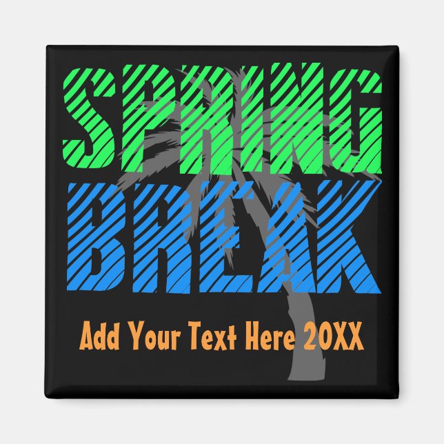 Spring Break Custom Neon Souvenir Magnet (Vorne)