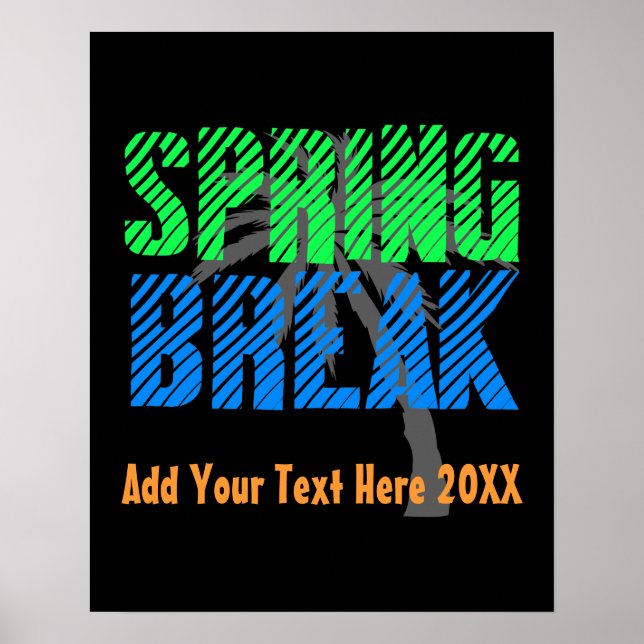 Spring Break Custom Neon Souvenir Poster (Vorne)