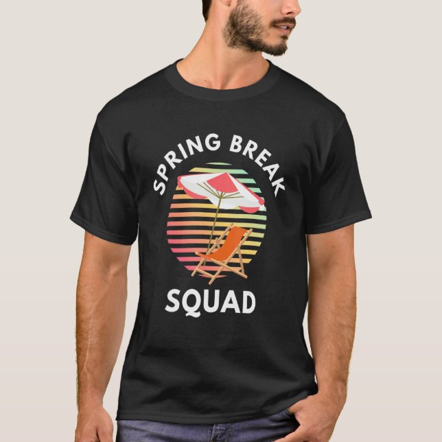 Spring Break Family Squad Strandstuhl und Regensch T-Shirt (Vorderseite)