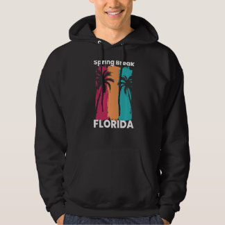 Spring Break Florida Beach Vintag Sunset Palm Tr Hoodie