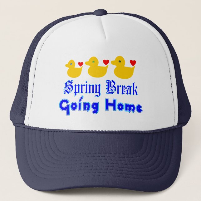 ♫ ♥ Spring Break Going Zuhause Niedlich Ducks Truc Truckerkappe (Vorderseite)