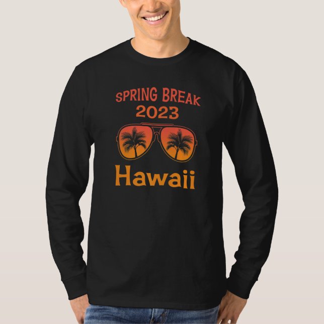 Spring Break Hawaii Urlaub Retro Sunset Grafik T-Shirt (Vorderseite)