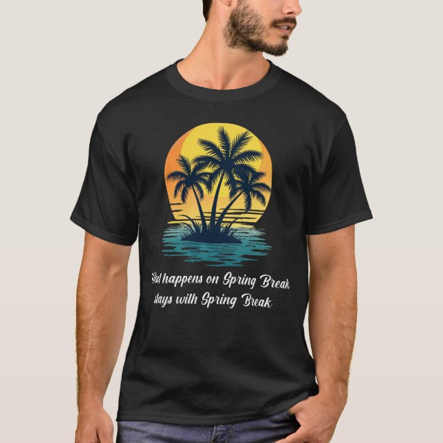 Spring Break Palm Tree Party T-Shirt (Vorderseite)
