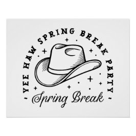 Spring Break Party Cowboy hat ästhetische Poster