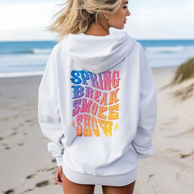 Spring Break Rauch Western Style Rainbow anzeigen Hoodie (Von Creator hochgeladen)