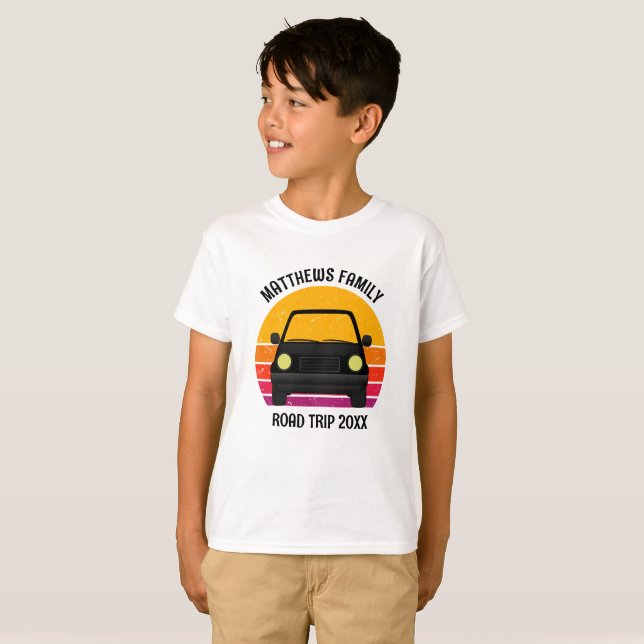 Spring Break Road Trip Sunset Custom Kids T-Shirt (Vorne ganz)