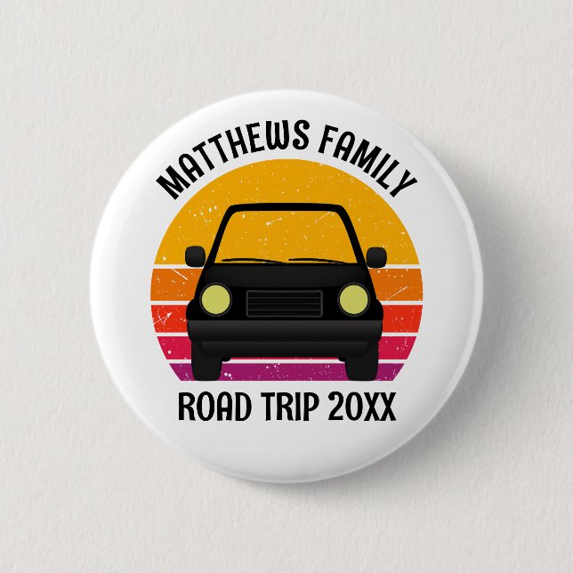 Spring Break Road Trip Sunset Customized Button (Vorderseite)
