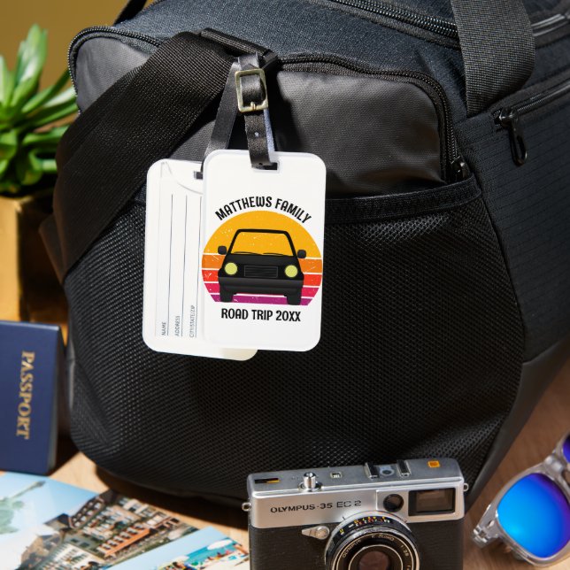 Spring Break Road Trip Sunset Customized Gepäckanhänger (Vorderseite & Rückseite)
