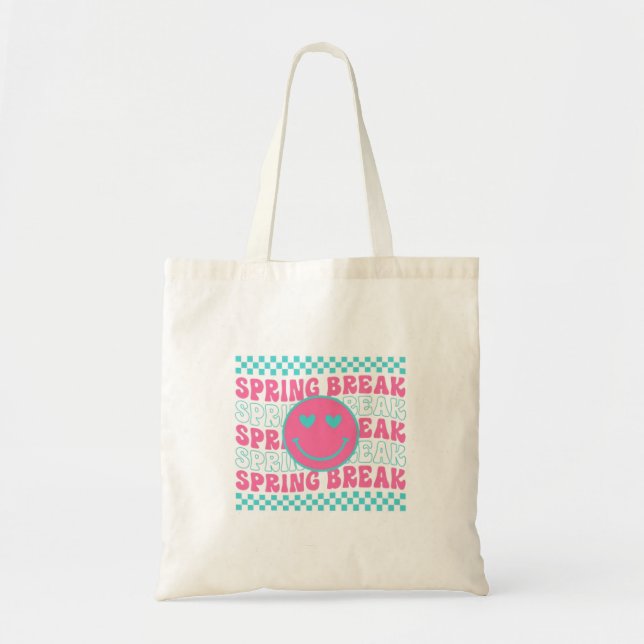 Spring Break Smiley Design Tragetasche (Vorne)
