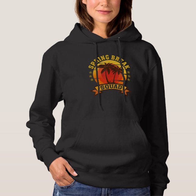 Spring Break Squad 2023 Retro Beach Sunset Matchin Hoodie (Vorderseite)