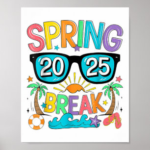 Spring Break Squad Crew Vintage 2025 Strand Palme Poster