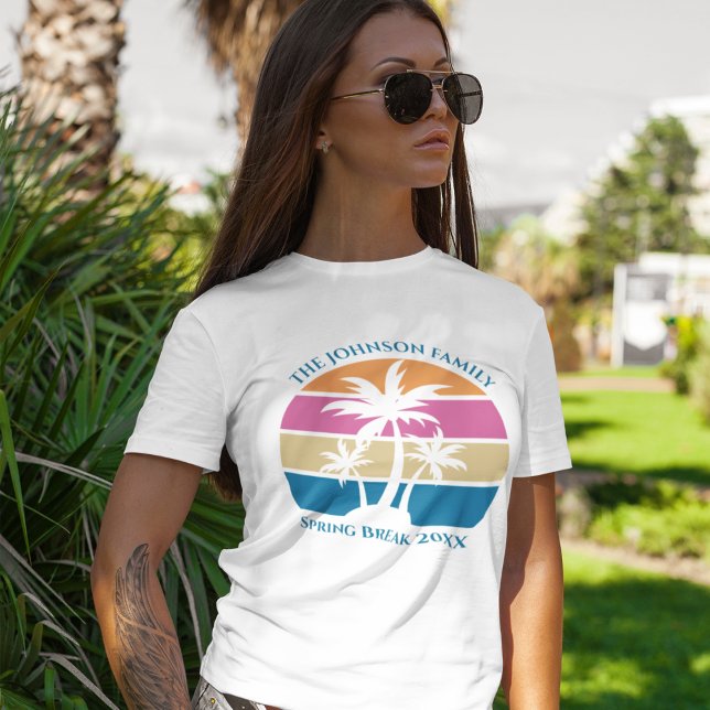 Spring Break Trip Beach Sunset Custom Family T-Shirt (Von Creator hochgeladen)