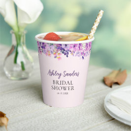 Spring Bridal shower with wildflowers Purple Color Pappbecher
