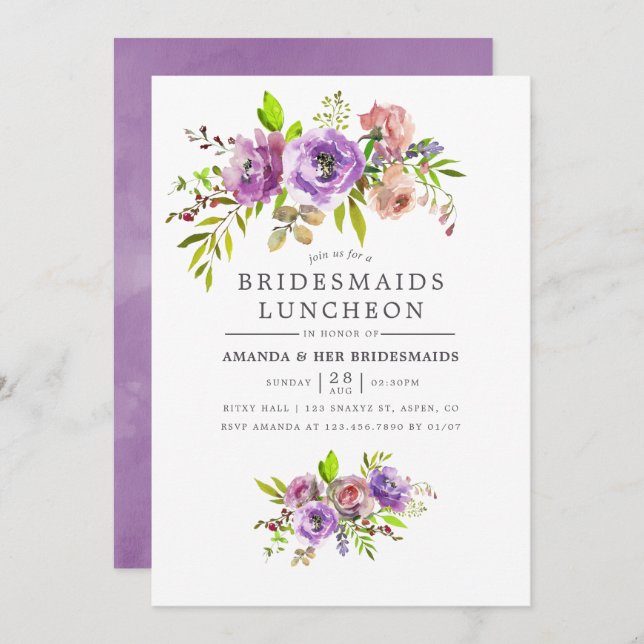 Spring Bridesmaids Luncheon Blumenladen Einladung (Vorne/Hinten)