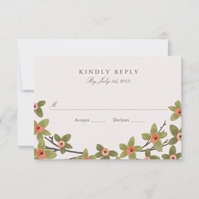 Spring Buds Wedding RSVP Karte (Vorderseite)