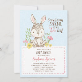 Spring Bunny Baby Shower Einladung