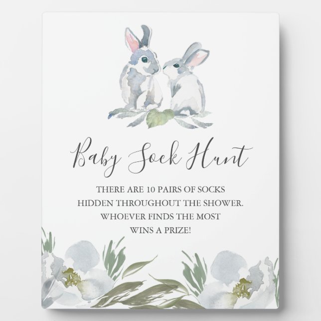 Spring Bunny Baby Showspiele Plaque Fotoplatte (Vorderseite)