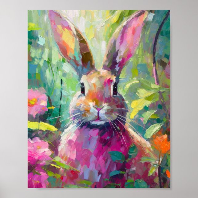 Spring Bunny Colorado Moderne Abstrakte Kunst Poster (Vorne)