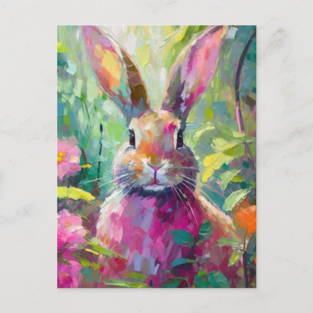 Spring Bunny Colorado Moderne Abstrakte Kunst Postkarte (Vorderseite)