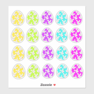 Spring Bunny Face Easter Eggs-Pastel Sticker Sheet
