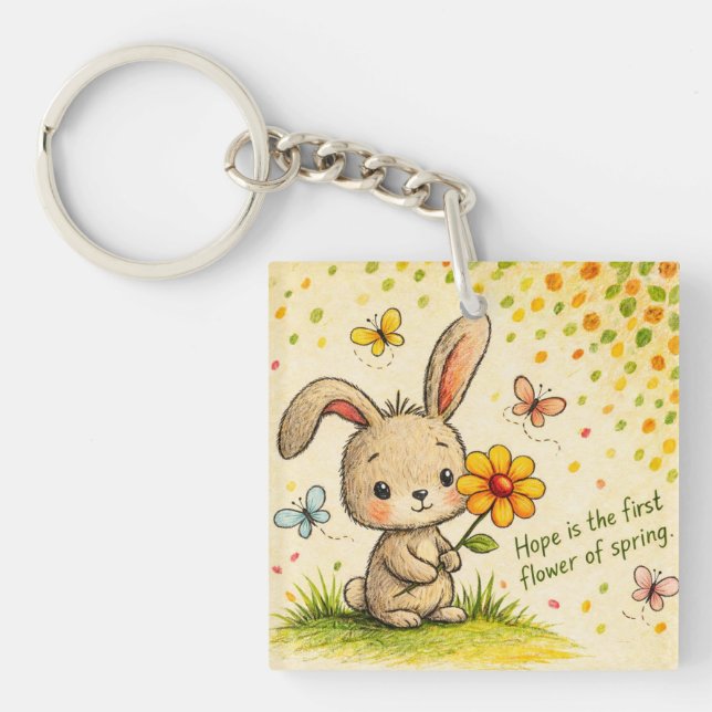 Spring Bunny Keychain Schlüsselanhänger (Vorderseite)