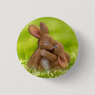 Spring Bunny Lovers Button