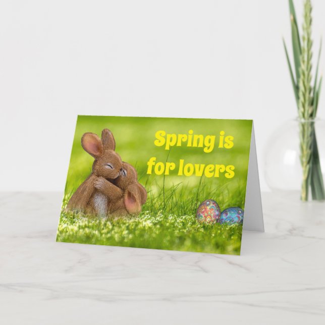 Spring Bunny Lovers Karte (Vorderseite)