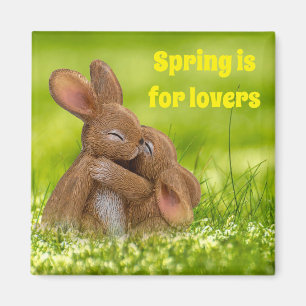 Spring Bunny Lovers Magnet