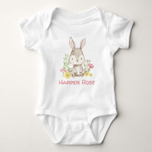 Spring Bunny - Personalisiert Baby Strampler