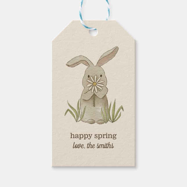 Spring Bunny Personalisiert Gift Tags Geschenkanhänger (Vorderseite)