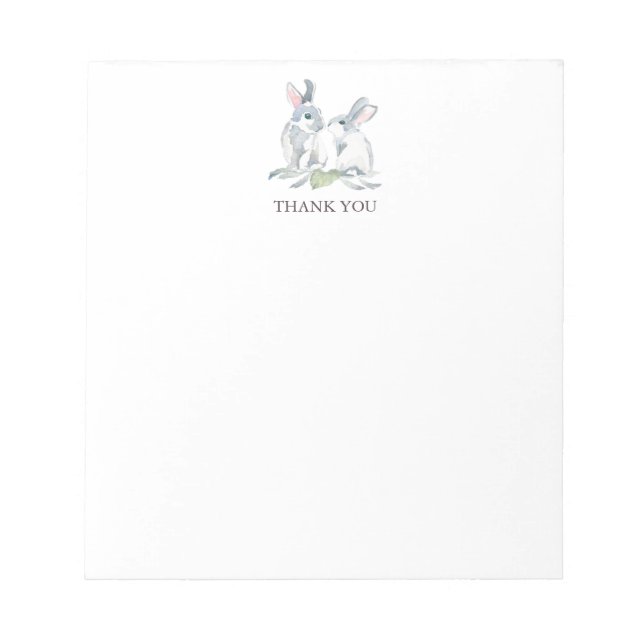 Spring Bunny Personalisiert Stationery Danke Notizblock (Vorderseite)