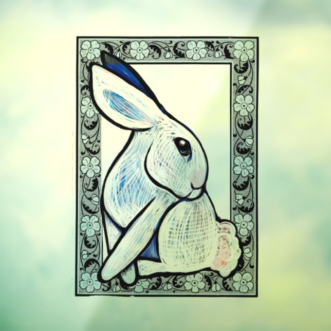 Spring Bunny Rabbit Ostara Fensteraufkleber (Blatt 3)