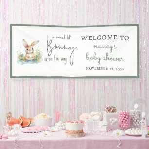 Spring Bunny Watercolor Baby Dusche Willkommen Banner