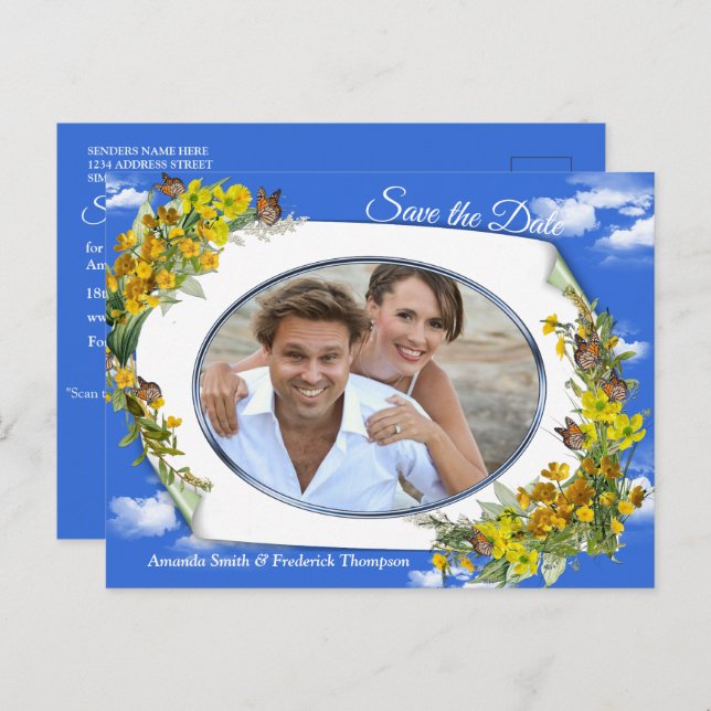 Spring Buttercup Blume Ankündigungspostkarte (Vorne/Hinten)