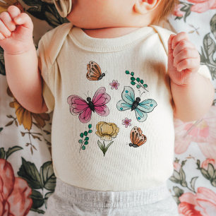 Spring Butterfly Baby Strampler