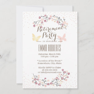 Spring Butterfly & Blume Rente Party Einladung