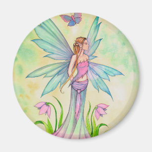 Spring Butterfly Faiasy Fantasy Art Magnet