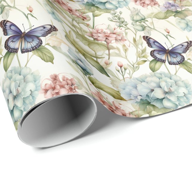 Spring Butterfly Garden Geschenkpapier (Rolleneckpunkt)
