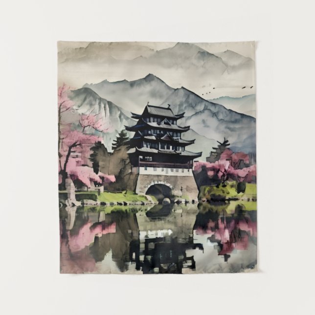 Spring Castle Wall Scroll Wandteppich (Vorderseite)