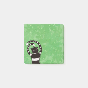 Spring Cat Lover Evil Kitty Green Post-it Klebezettel