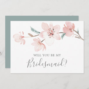 Spring Cherry Blossom Bridesmaid Vorschlag Card Einladung
