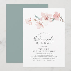 Spring Cherry Blossom Bridesmaids Brunch Einladung